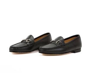 Jay Butler Millbank Bit Loafer Black Leather with Silver Tone Bit 11.5 New